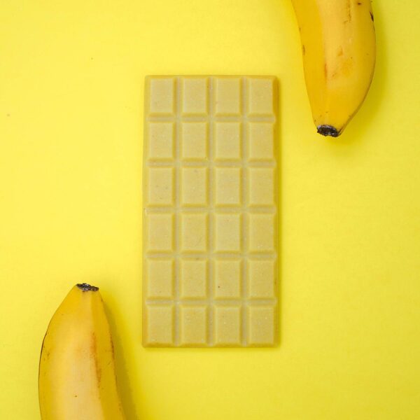 Raw vegan banana chocolate no milk, gluten free, dairy free, without sugar, without preservatives, naturally sweetened